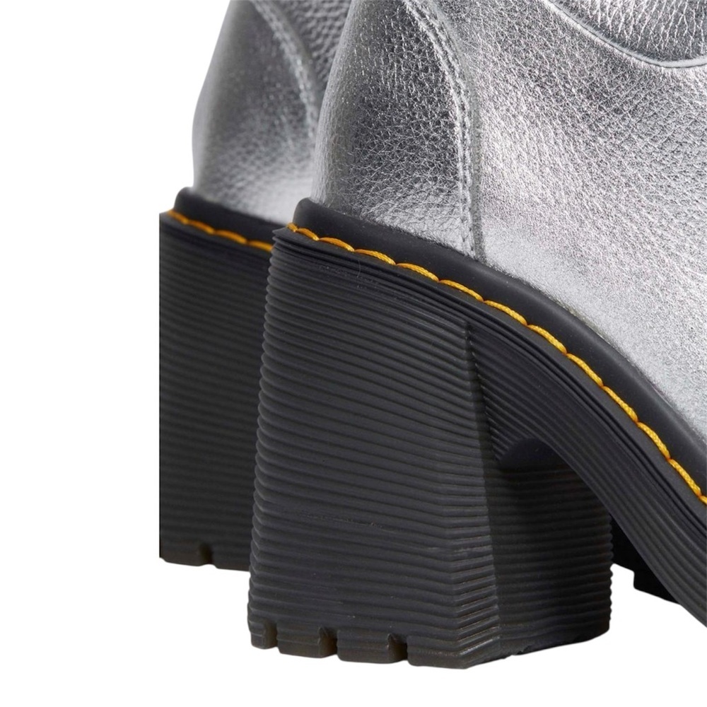 KASEY METALLIC LEATHER KNEE HIGH HEELED BOOTS - Picture 3 of 8